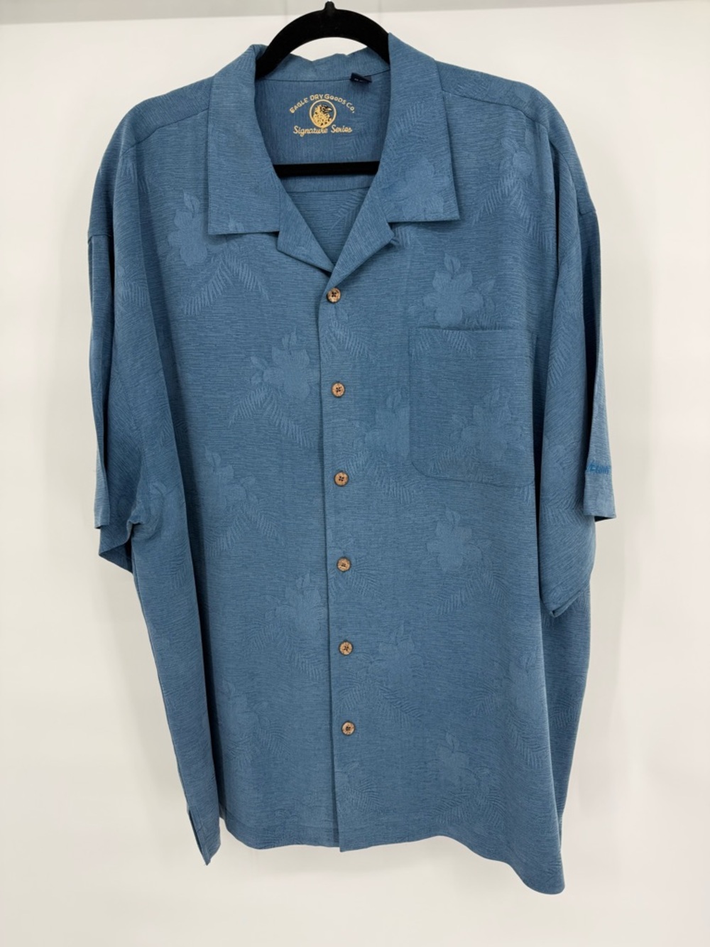 Eagle Dry Goods Silk Hawaiian Camp Shirt Floral Jacquard Button Up XXL Flowy Art
